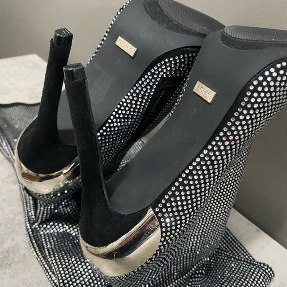 Bebe Rhinestone Beaded Thigh-Hi Boots Size 7 - Picture 12 of 13